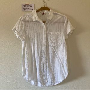 so - metallic striped button down